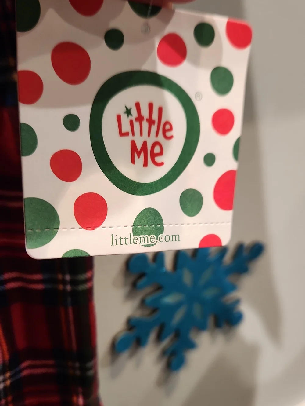 NWT Little Me Infant Sz 6M Plaid Bodysuit